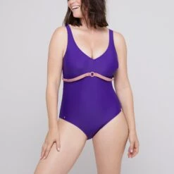 Maillot Une Pièce Sans Armatures Violet MADDELANA -Soutiens-gorge Soldes BS74416 082 WEB 11