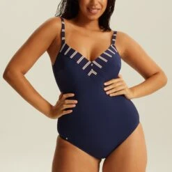 Maillot Une Pièce Sans Armatures Marine Précieux TAVOLARA -Soutiens-gorge Soldes CS71103 A27 WEB 11